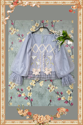 Melaleuca Lily - Embroidery Country Lolita Blouse and Skirt and Accessories - image 14