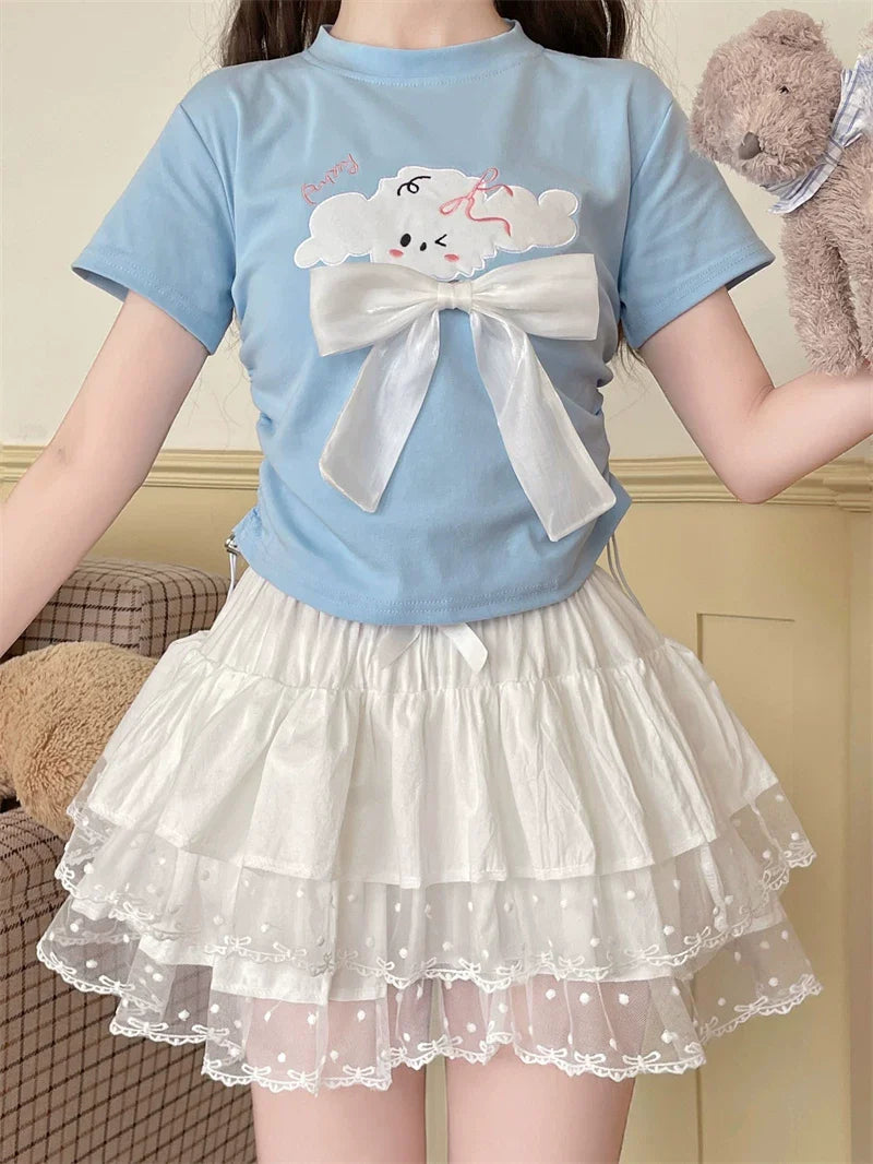 Sweet Lolita Cotton Bloomers, Lace Polka Dot Hem - image 18