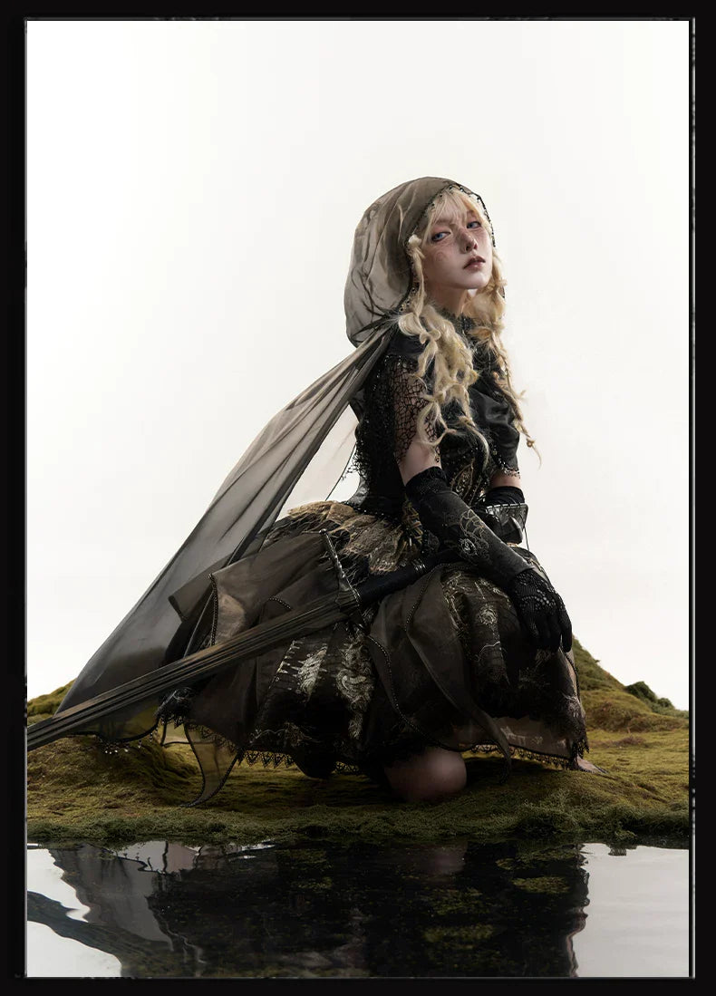 Bone Dragon - Gothic Lolita Corset JSK Dress Set with Embroidery - image 17