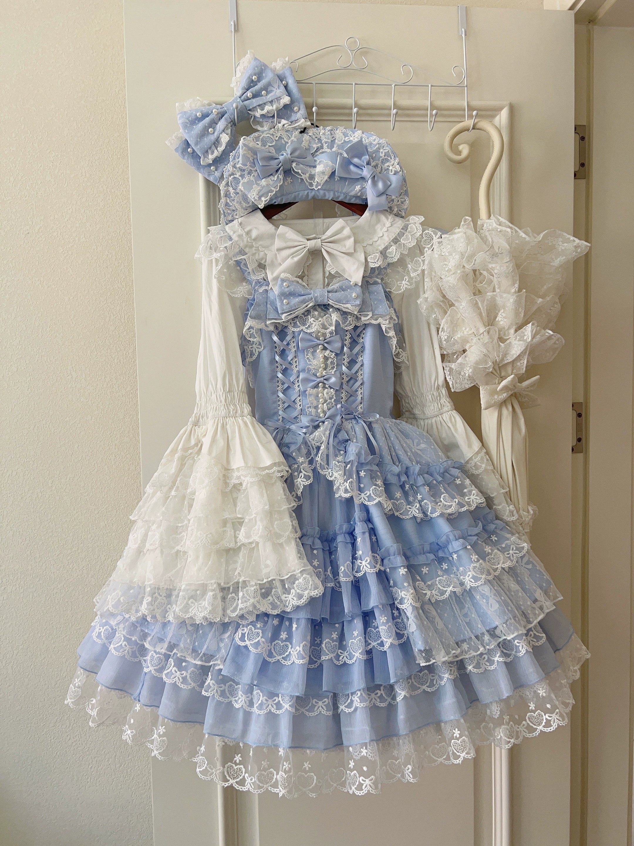 Sugar Girl Love Overture Sweet Lolita Tiered Ruffle JSK and Accessories - image 37