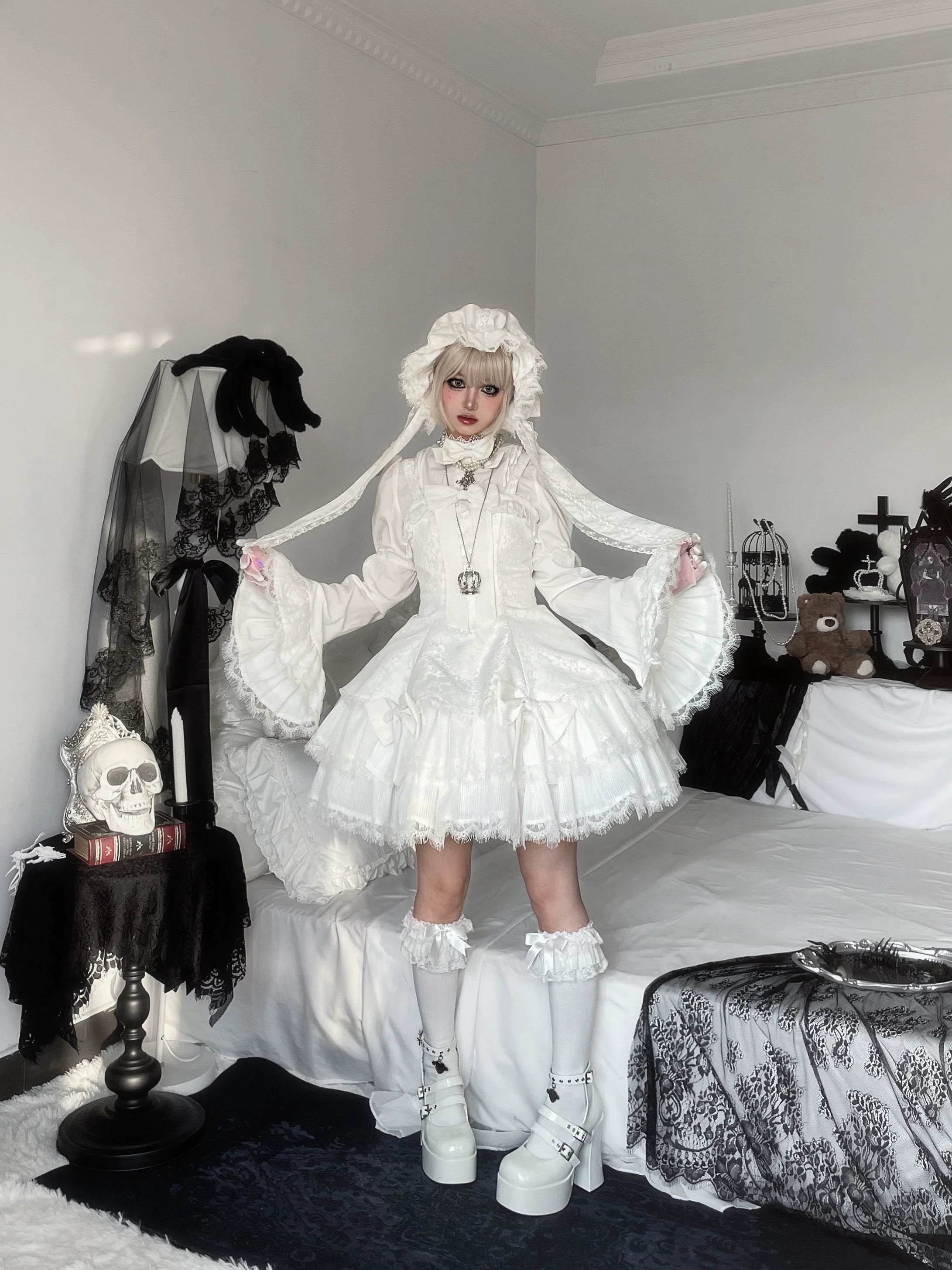 Bunny Fantasy Gothic Lolita JSK Dress and Princess Sleeve Shirt - image 2