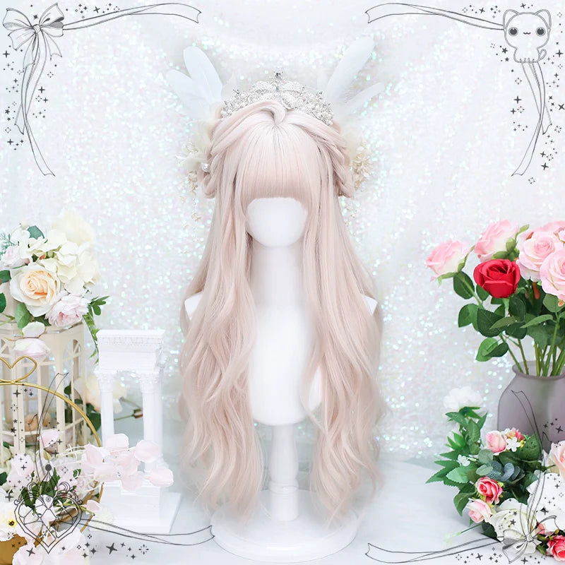 Soft Soft - Daily Lolita Long Curly Pink Wig - image 2