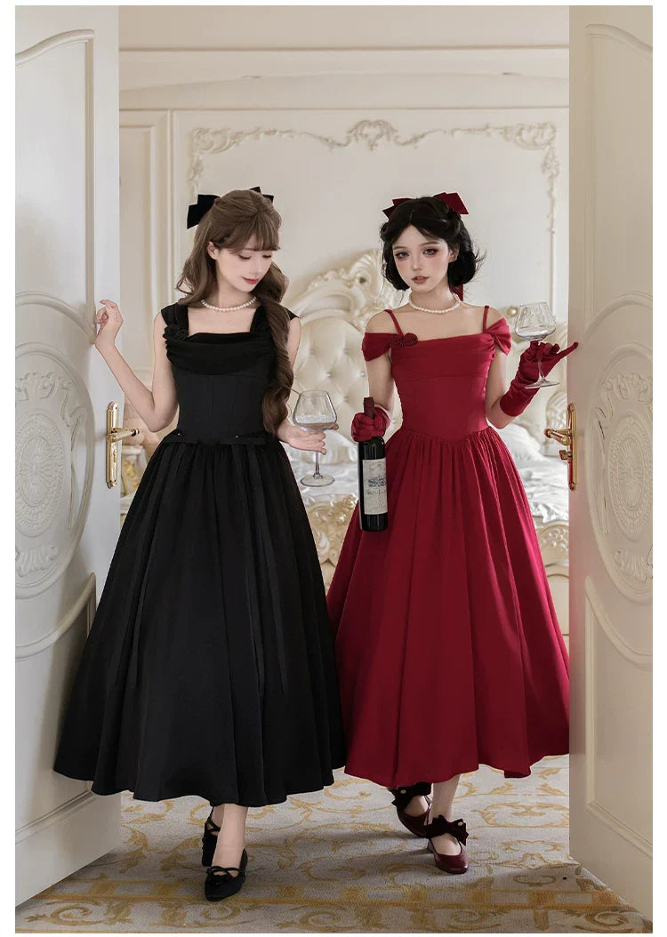 For Beloved - Classic Lolita Satin JSK Dress Set, Fishbone Waist - image 20