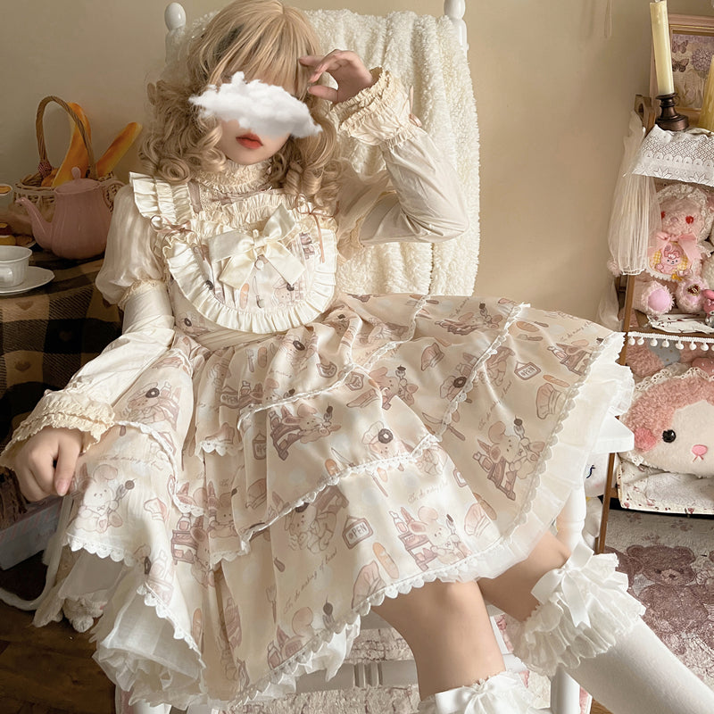 Plus Size Sweet Lolita Beige Jumper Dress - image 6
