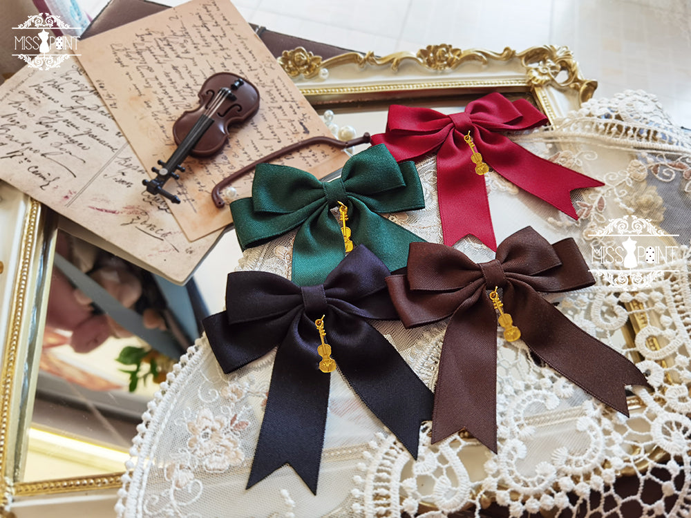 Golden Movement - Lolita Accessory Brooch Bow Tie KC - image 9