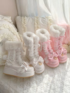 Cherry Snow Bunny Ears - Winter Sweet Lolita Boots, Bunny Ears - image 21