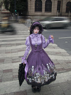 Dragon Bone Lily - Vintage Gothic Lolita Dragon & Skeleton Print JSK Dress and Accessories - image 26