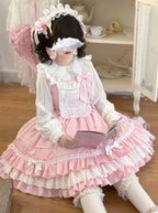Sweet Bear - Kawaii Lolita JSK Dress Embroidery Flounce Hem - image 6