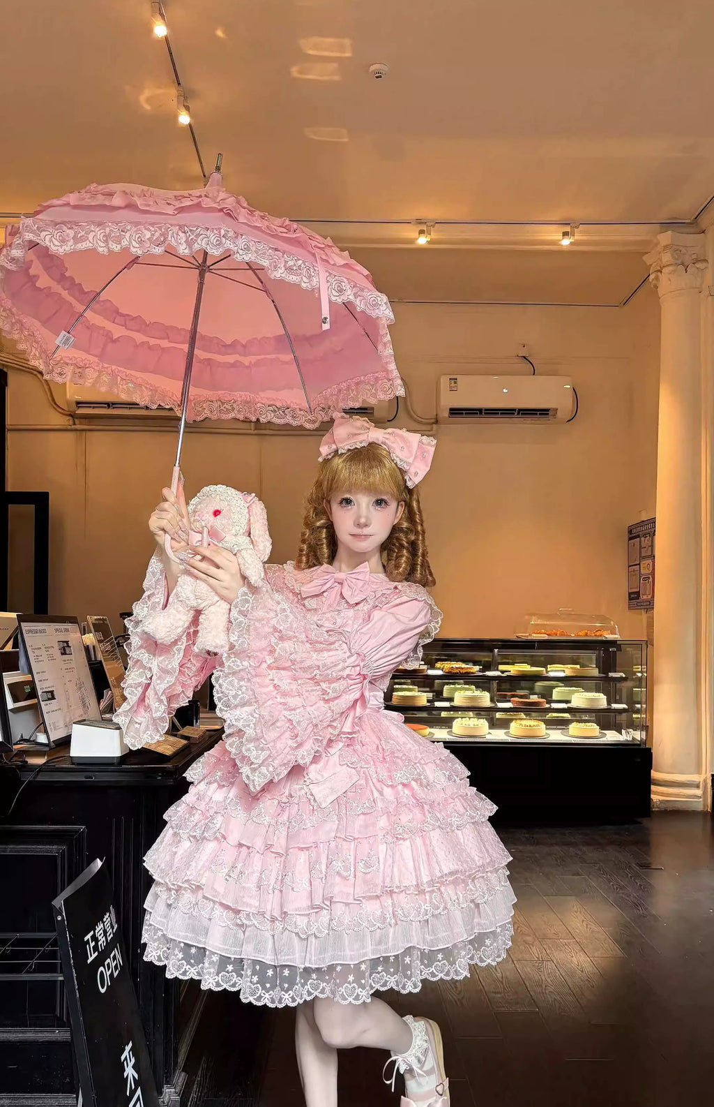 Sugar Girl Love Overture Sweet Lolita Tiered Ruffle JSK and Accessories - image 7