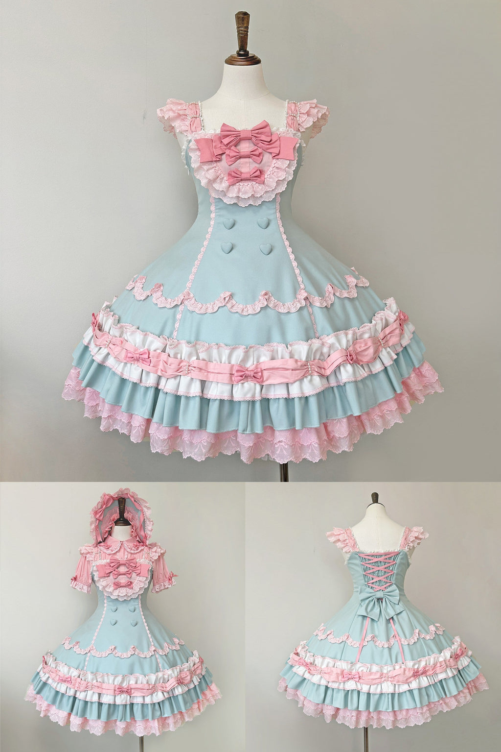 Cream Fondant Sweet Retro Six-Panel Lolita JSK and Accessories - image 11