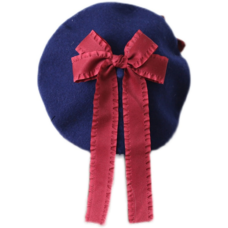 Sweet Bow Multicolors Lolita Wool Beret - image 8