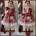 Sweet Bear Gift House - Sweet Lolita Suit Christmas Lolita OP and Cape - image 4