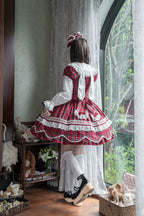 Plaid Petal Bunny - Old School Lolita Plaid OP Dress, Petal-shaped Hem - image 32