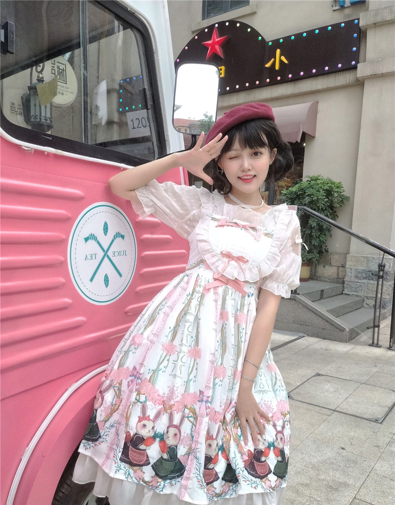 Picnic Bunny Girl - Plus Size Lolita JSK Short Sleeve OP Dress - image 25
