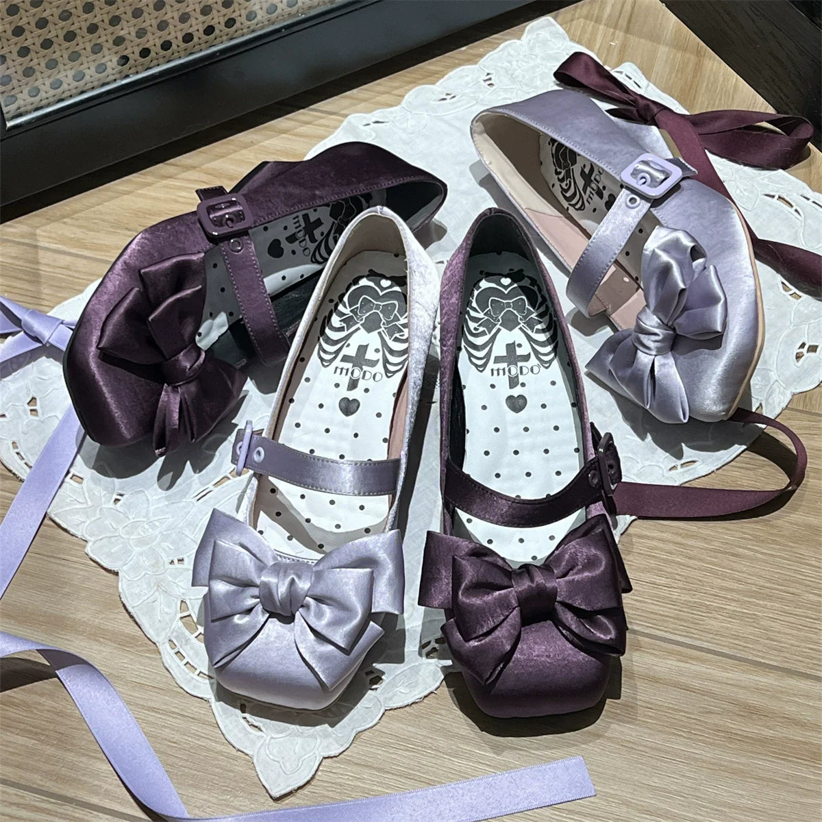 Sisi Elegant Satin Square-Toe Lolita Shoes - image 4