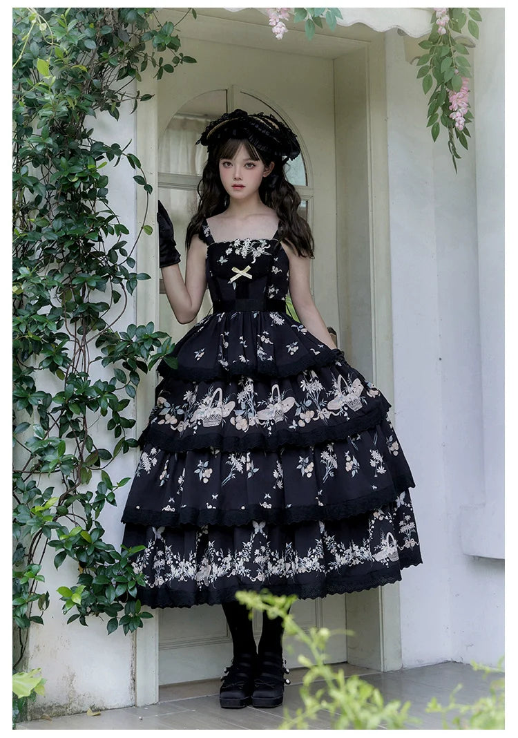 Letter and Poetry - Classic Lolita JSK Suit Four-tiered Twins Dress - image 11