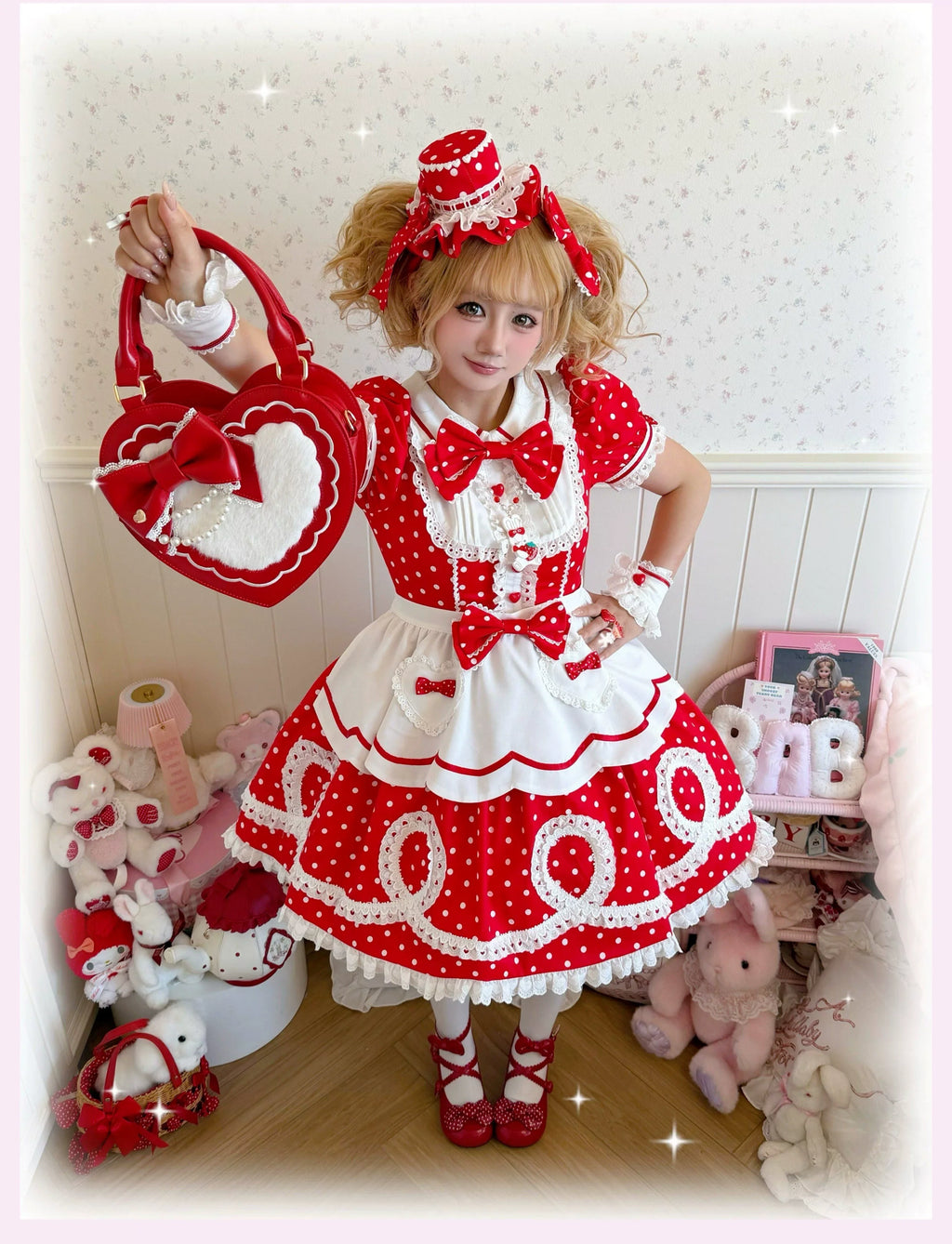 Candy Shop Manager - Old School Lolita Striped OP Dress, Detachable Apron - image 17