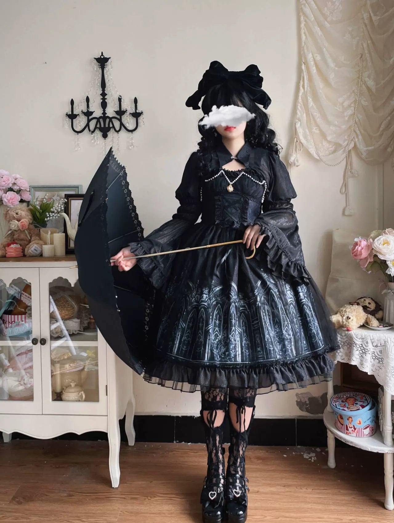 Silent Night Church Gothic Lolita JSK Dress, Church Print - image 5