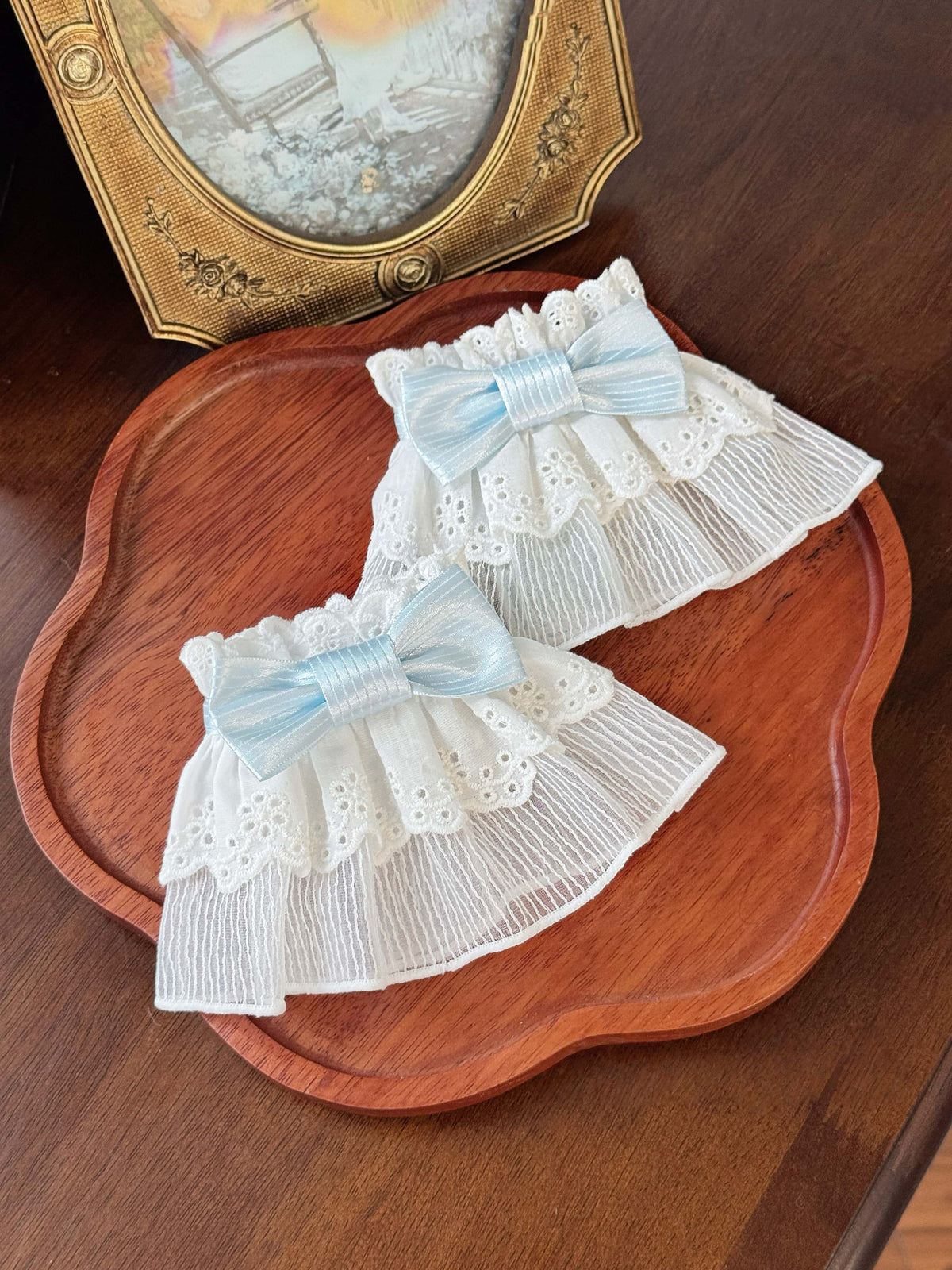 Vintage Polka Dot Lolita Halter Blue OP Dress and Accessories - image 5
