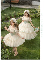 Sea Salt Soda - Classic Lolita Adjustable Corset JSK Dress, Tiered Tulle Hem - image 14