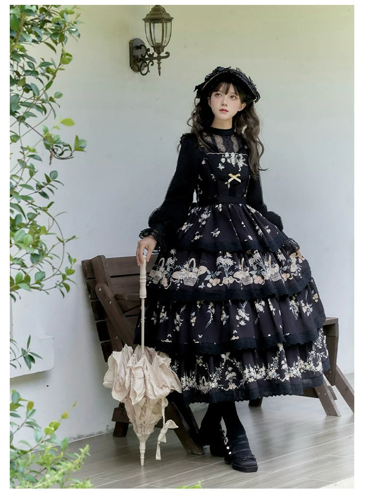 Letter and Poetry - Classic Lolita JSK Suit Four-tiered Twins Dress - image 9