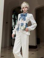 Lunar Paladin - Embroidered Ouji Lolita Tailcoat Set - image 9