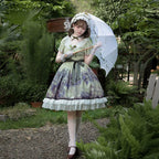 Grape Manor - Back Zipper Classic Lolita OP Dress, Bunny and Grape Print - image 9
