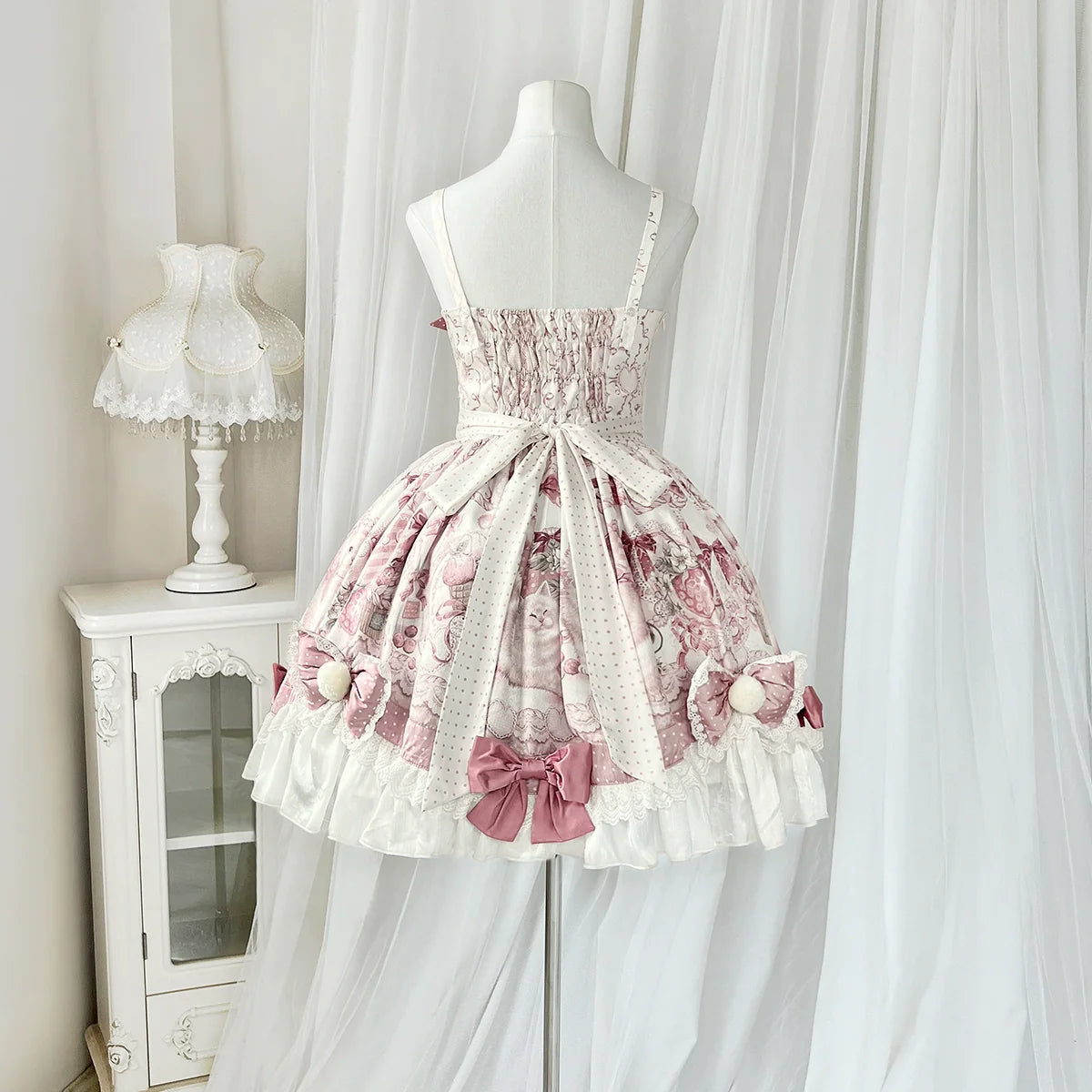 Dessert Catlets - Sweet Lolita JSK, Strawberry And Cat Prints - image 4