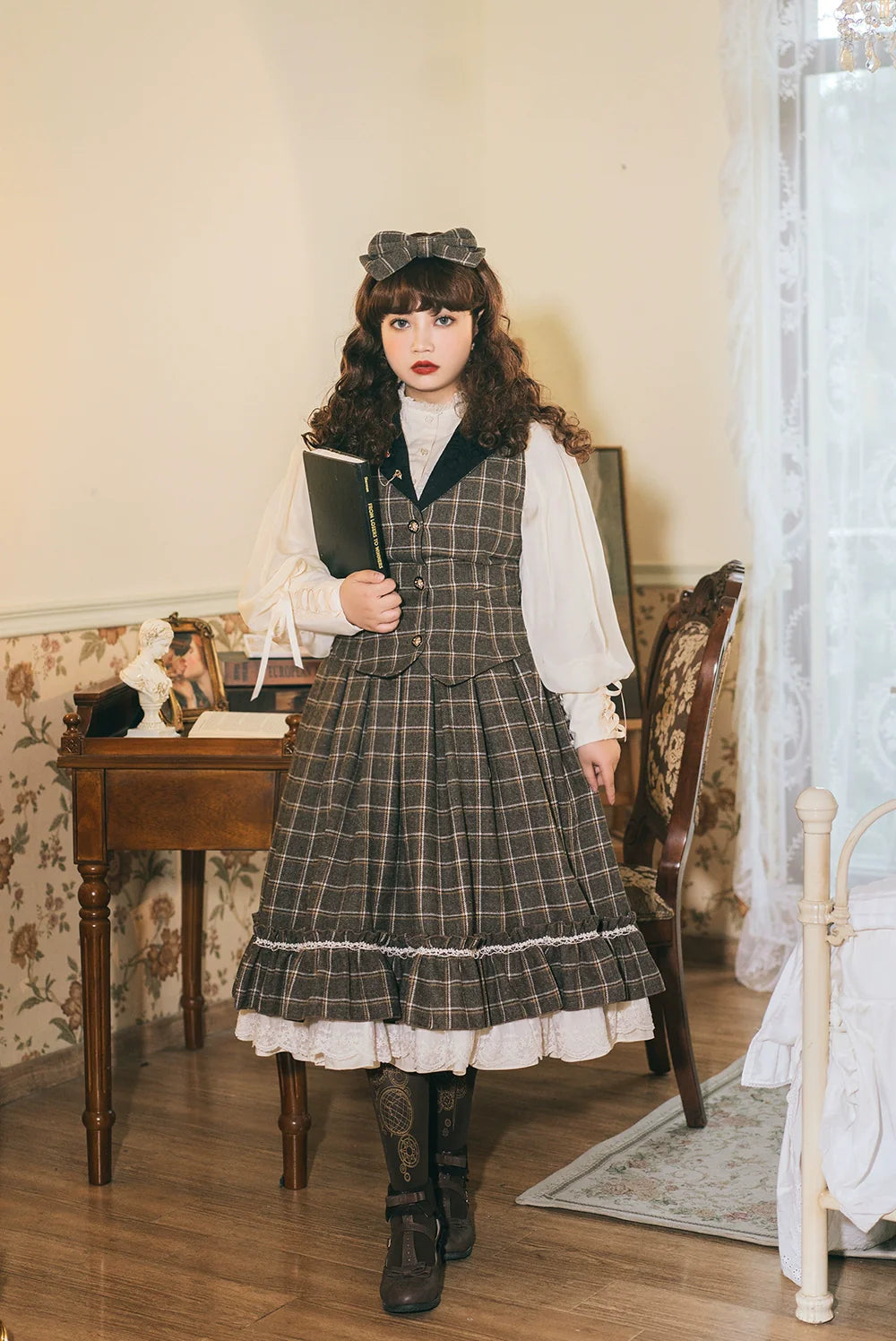 Rose - Elegant Lolita Fishbone Grid Skirt Customized - image 48