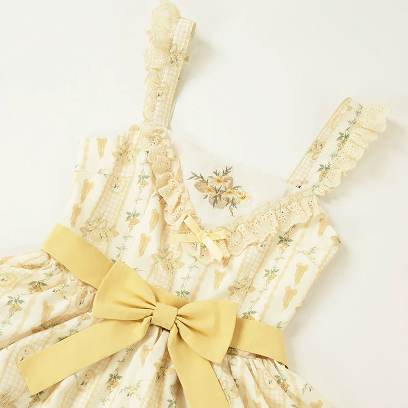 Letter and Poetry Sunflower Matters - Country Lolita JSK Embroidered Printed Lolita Dress and Accessories - image 17