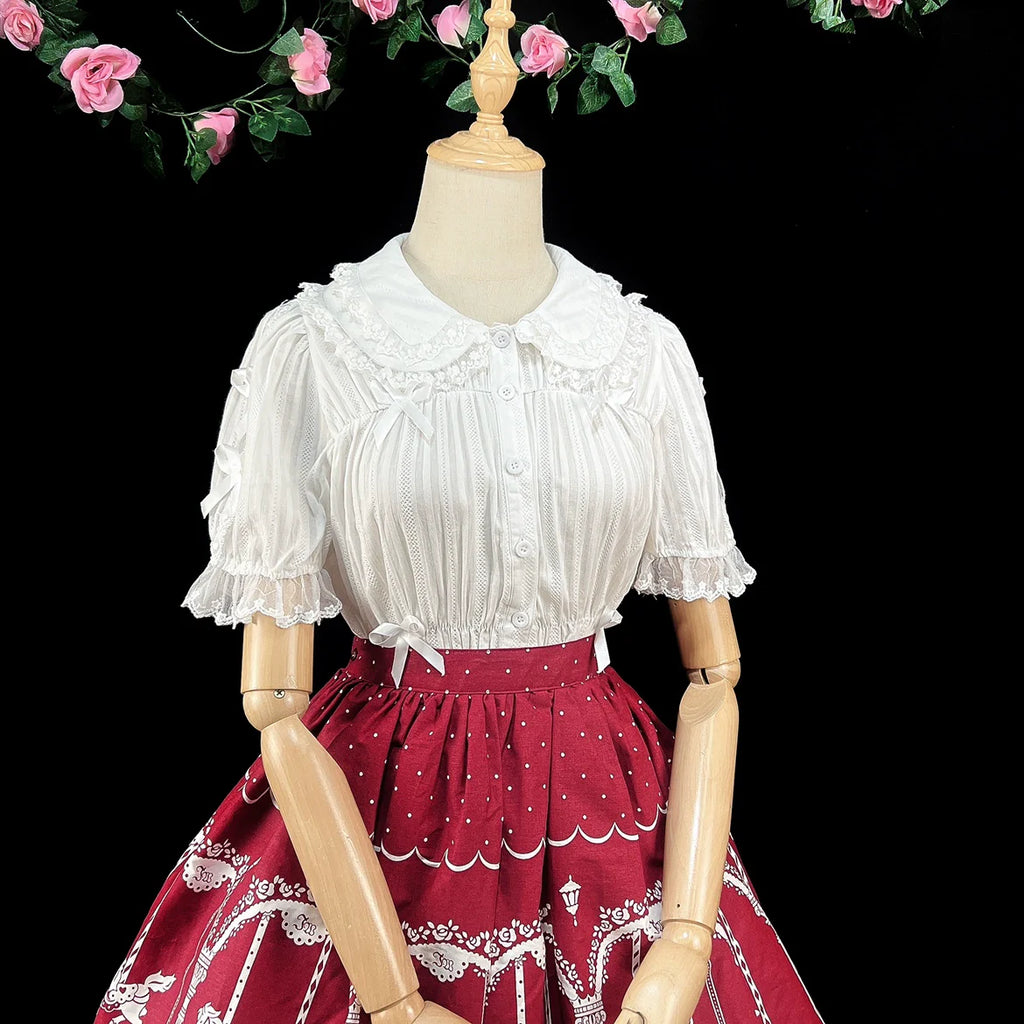 Sweet Lolita Doll Collar High-Waisted Blouse - image 9