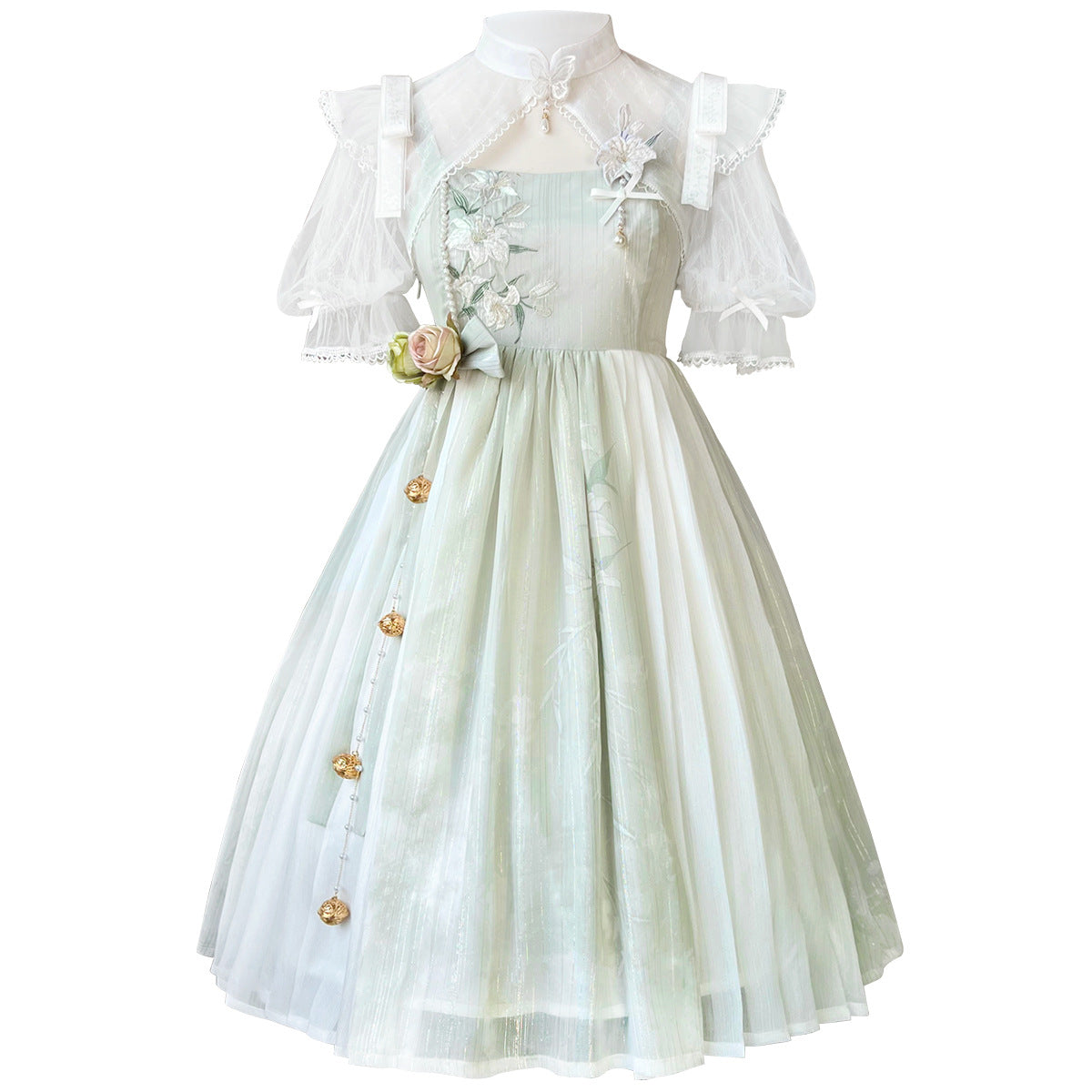 Wind Singing Lily - Qi Lolita Embroidered Dress Suit - image 2