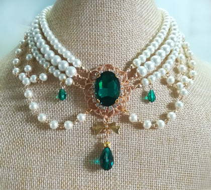 Lolita Pearl Necklace, Gemstone Pendant and Matching Ring Collection - image 23