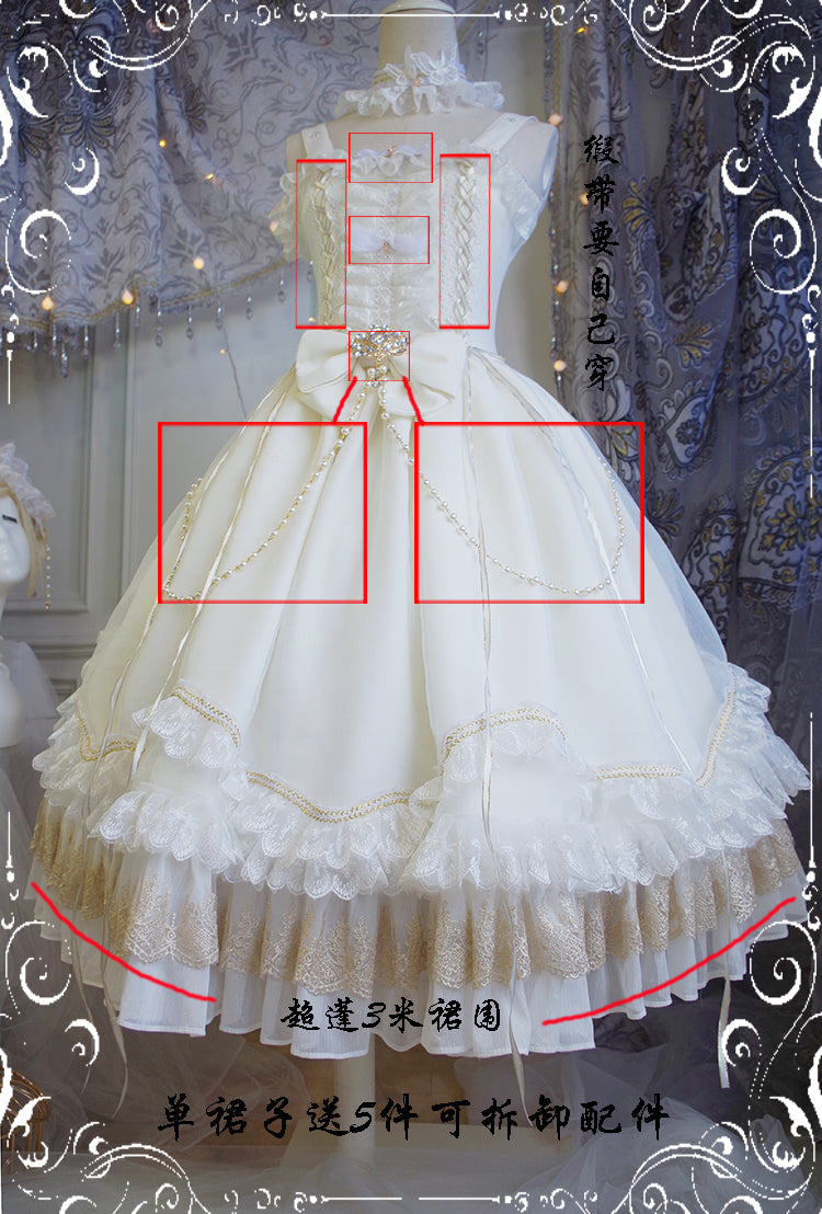 Fate Quartet Gothic Bridal Lolita JSK Dress - image 34