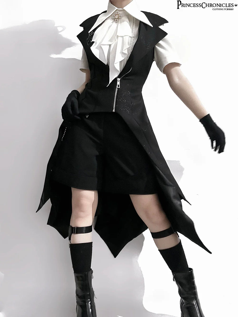 The Dawn of Arrival - Ouji Lolita Fitted Blouse with Detachable Jabot - image 13