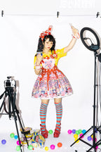 Sweetheart Doll Machine - Sweet Lolita Printed Salopette - image 3