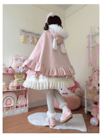 Winter Kawaii Lolita Cape with Bunny Ear Hood - image 6