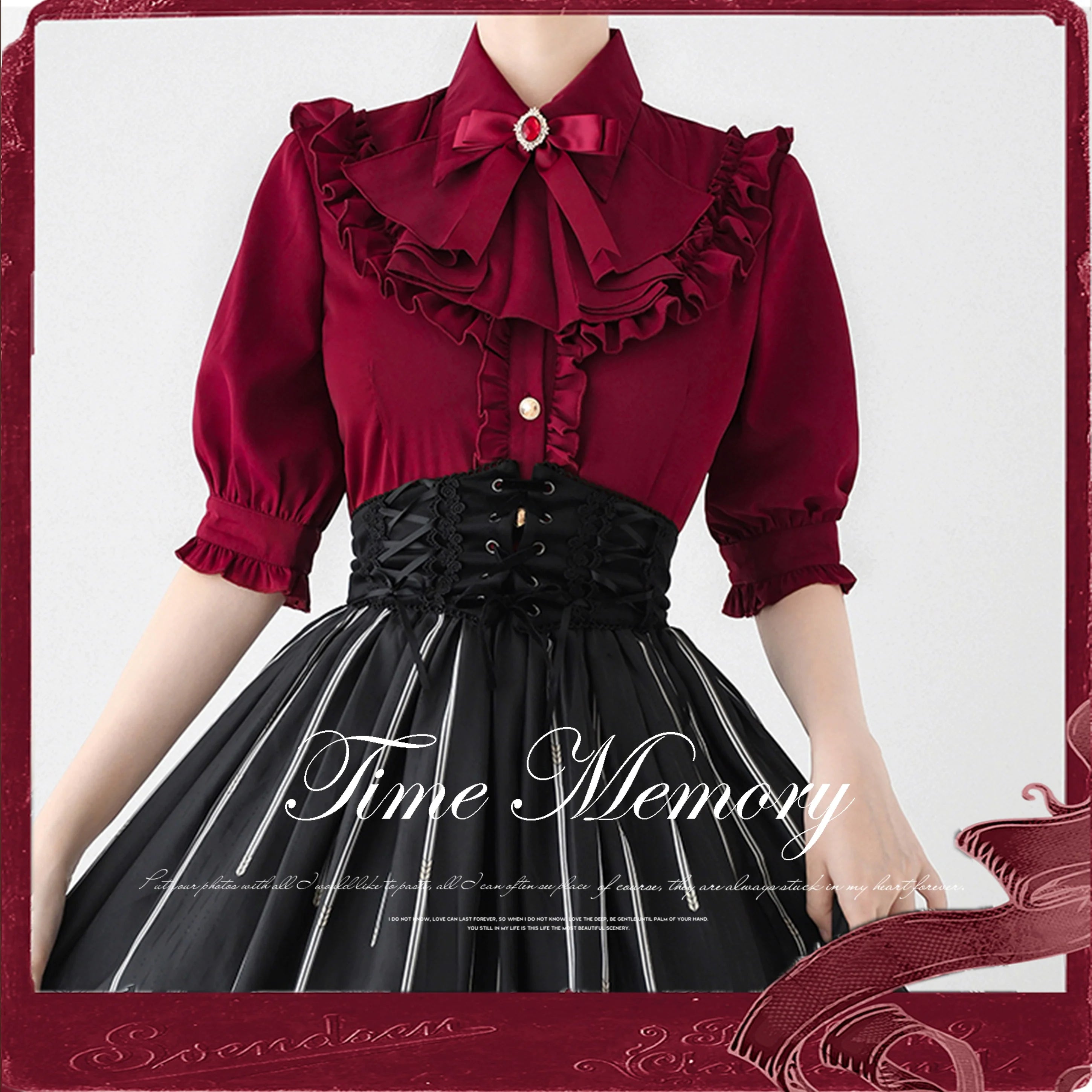 Earl Girl - Chiffon Classic Lolita Shirt, Mid-Length Mutton Sleeves - image 16