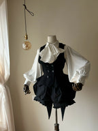 Final Nocturne - Black Gothic Lolita Vest, Bat-Wing Shape - image 8