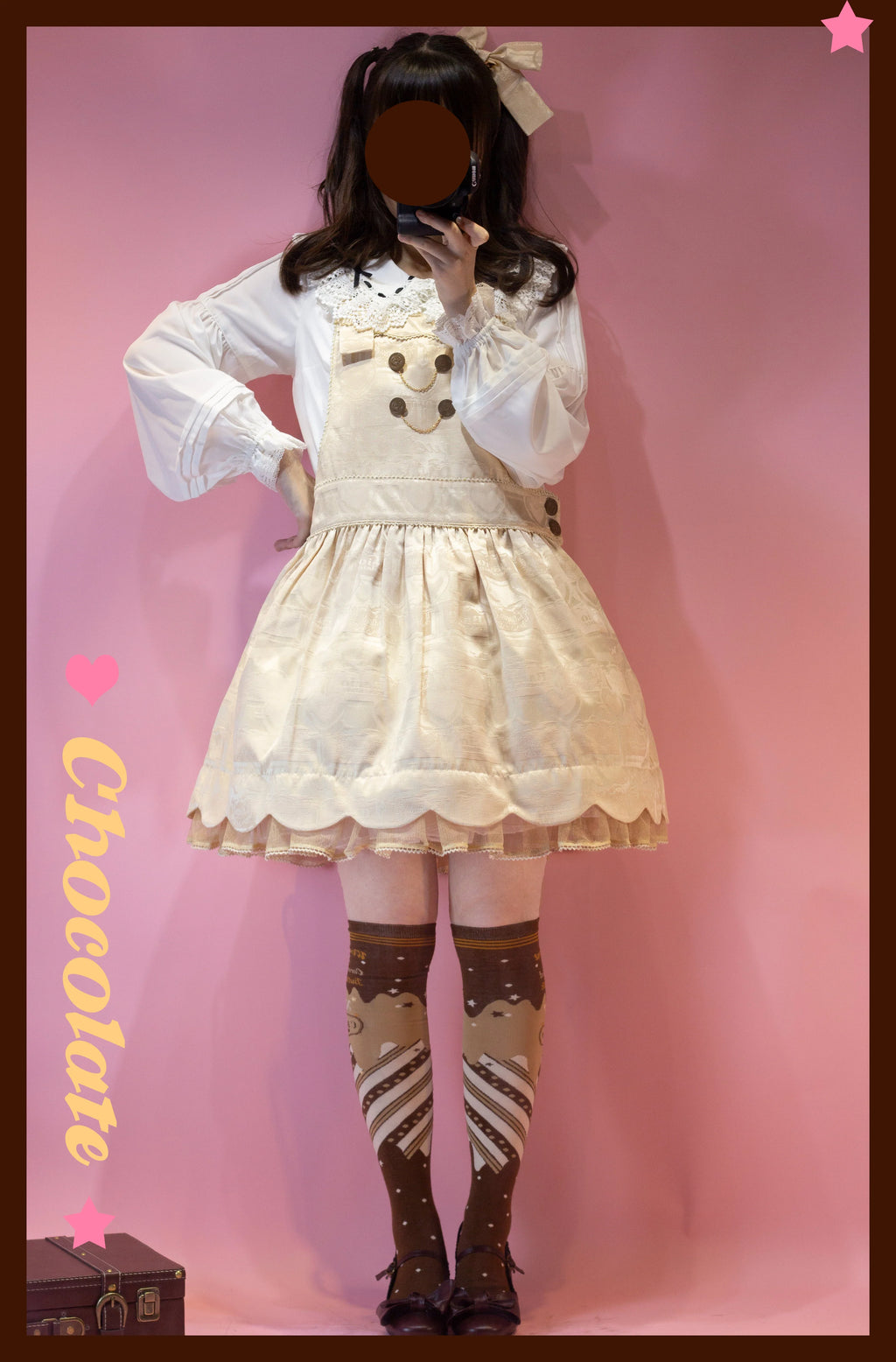 Kawaii Lolita Chocolate Color Cotton Socks - image 21