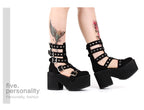 Gothic Lolita Punk Platform Boots Sandals - image 3