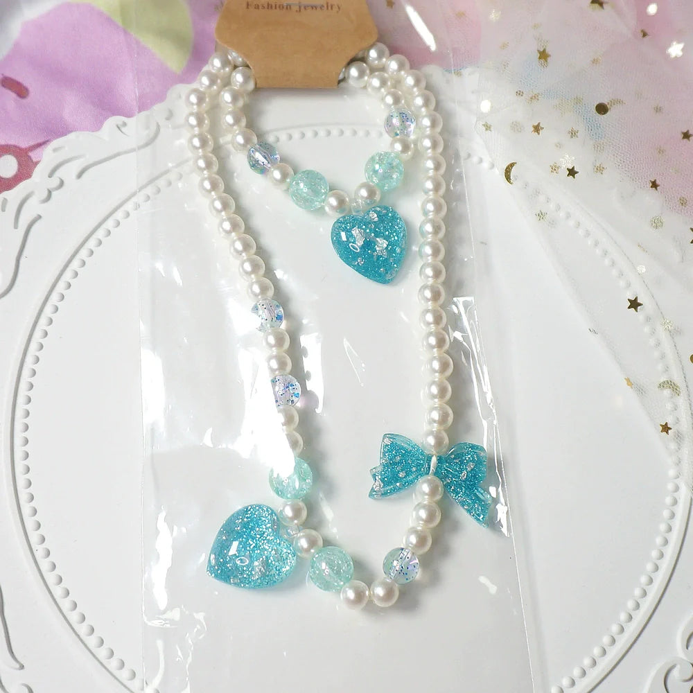 Kawaii Lolita Gradient Necklace and Bracelet Set - image 2