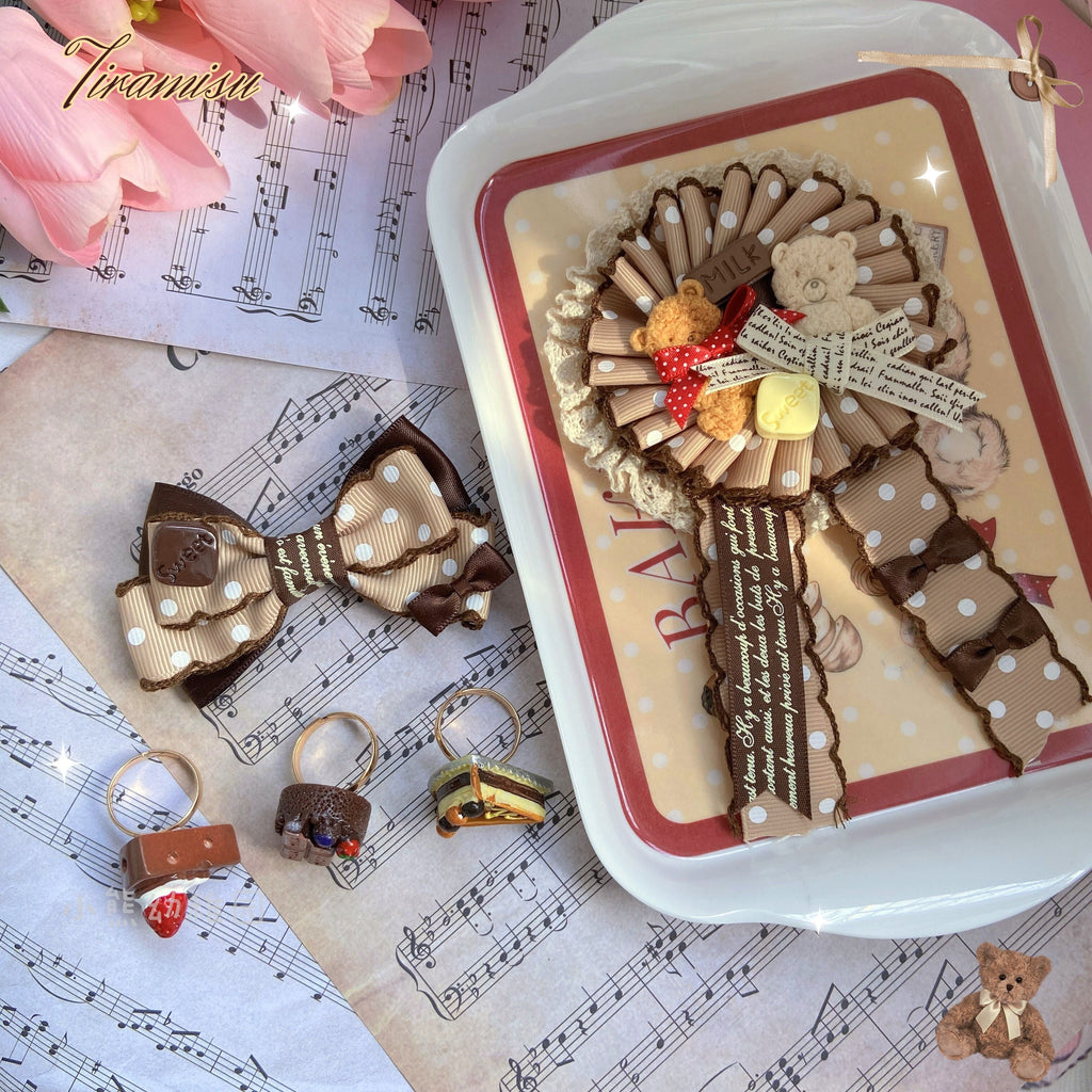 Augustina - Kawaii Lolita Chocolate Paired Brooch and Hair Clip - image 13