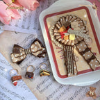 Augustina - Kawaii Lolita Chocolate Paired Brooch and Hair Clip - image 1