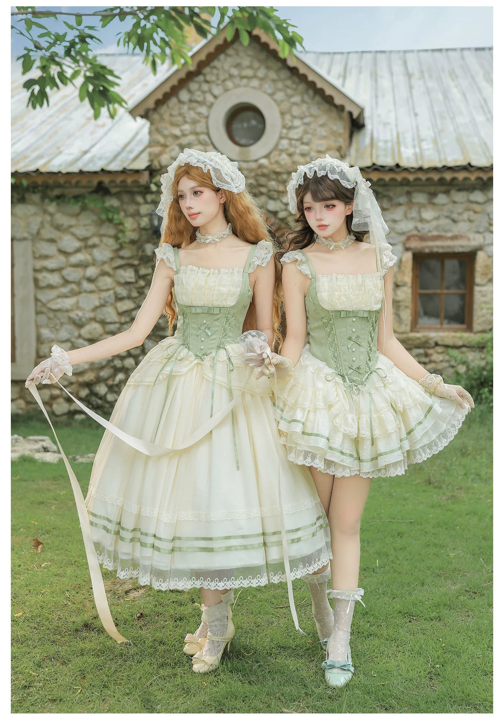Unfailing - Classic Lolita Bow Jacquard Corset JSK Dress - image 11