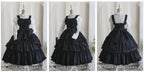 Cotton Gothic Lolita Long JSK, Drawn-up Hem - image 4