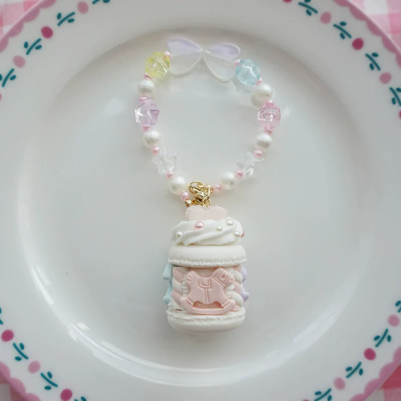 Sweet Lolita Necklace Carousel Cream Macaron Bag Pendant - image 12