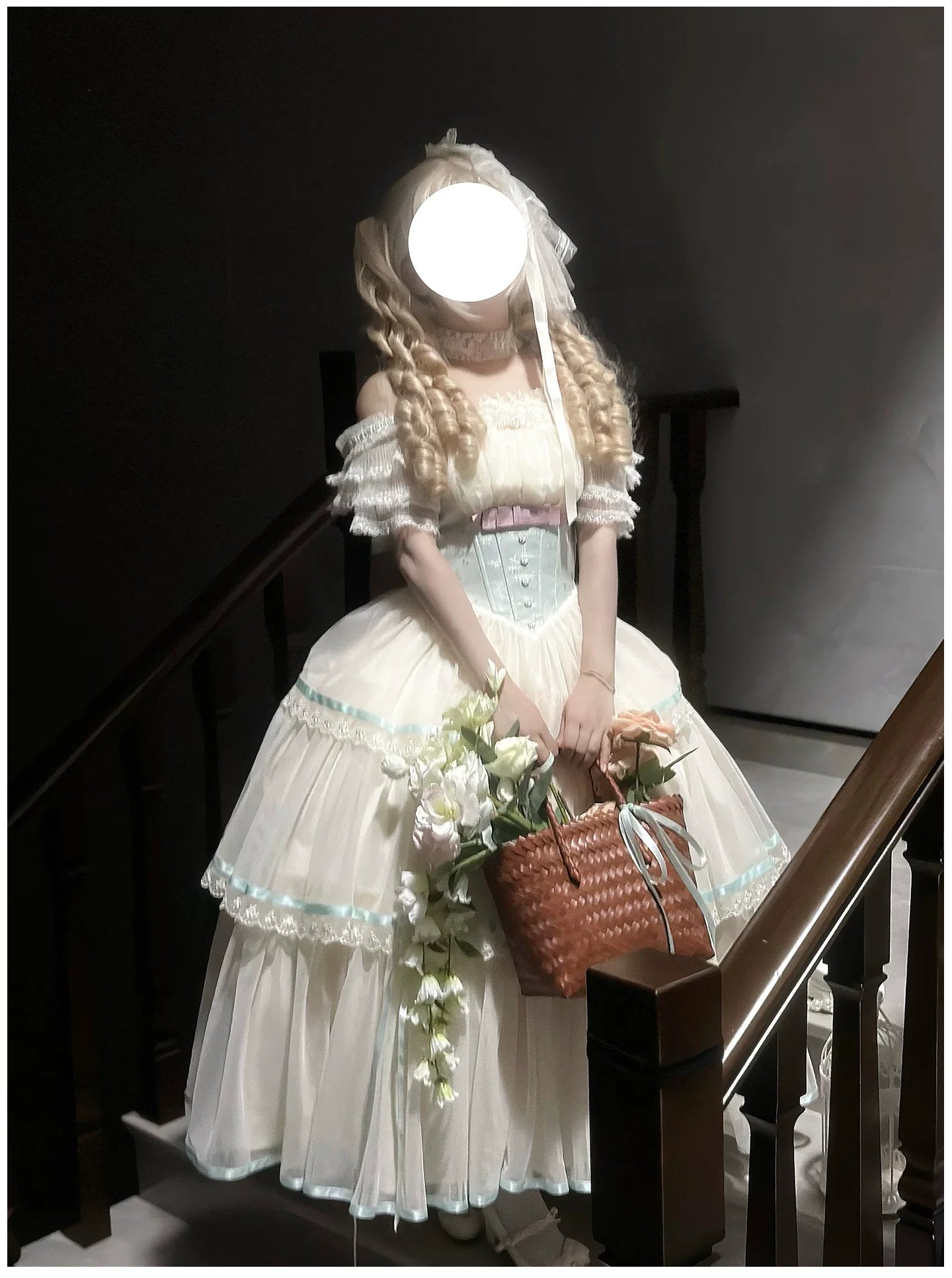 Sea Salt Soda - Classic Lolita Adjustable Corset JSK Dress, Tiered Tulle Hem - image 28