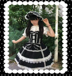 Old Heartache - Cotton Old School Lolita JSK Dress with Bows and Accessories - image 4