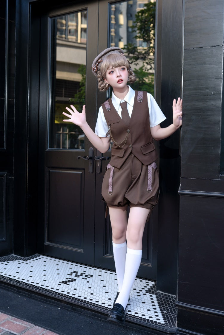 Ouji Lolita Brown Short Set - image 17